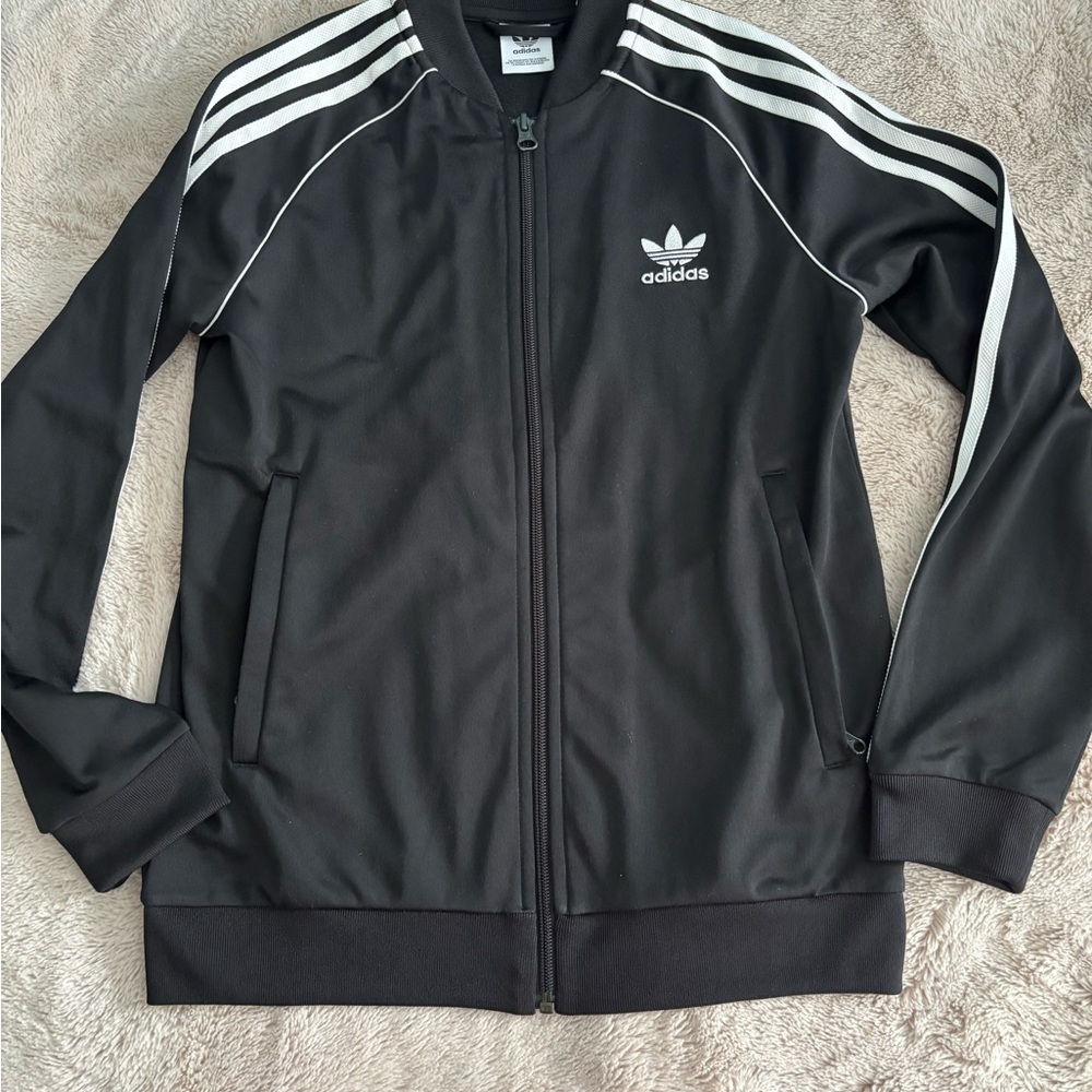 Adidas Kids Black and White Track Jacket